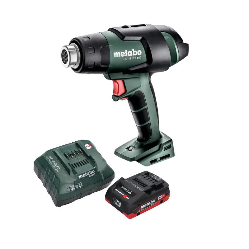 Metabo HG 18 LTX 500 Bloc batterie 18 V 300 / 500 C + 1x batterie LiHD 4,0 Ah + chargeur