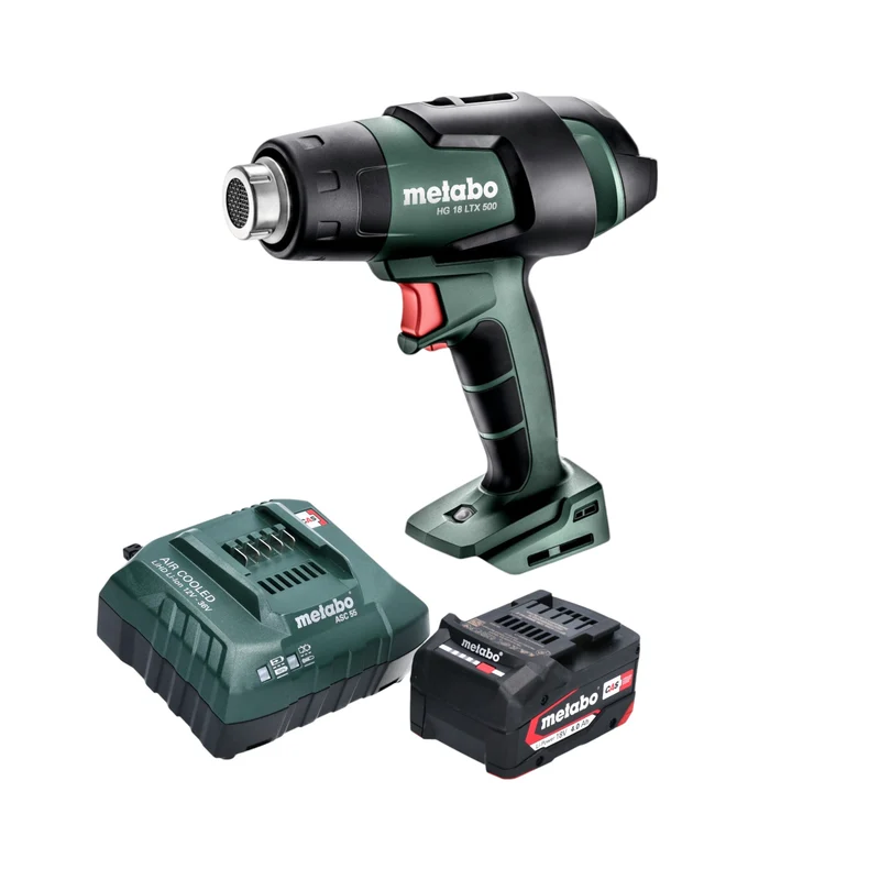 Metabo HG 18 LTX 500 Bloc batterie 18 V 300 / 500 C + 1x batterie 4,0 Ah + chargeur