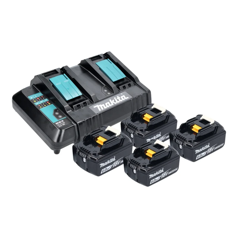 Makita DLM 538 CG4 Tondeuse à gazon sans fil 36 V ( 2x 18 V ) 530 mm + 4x batterie 6,0 Ah + chargeur