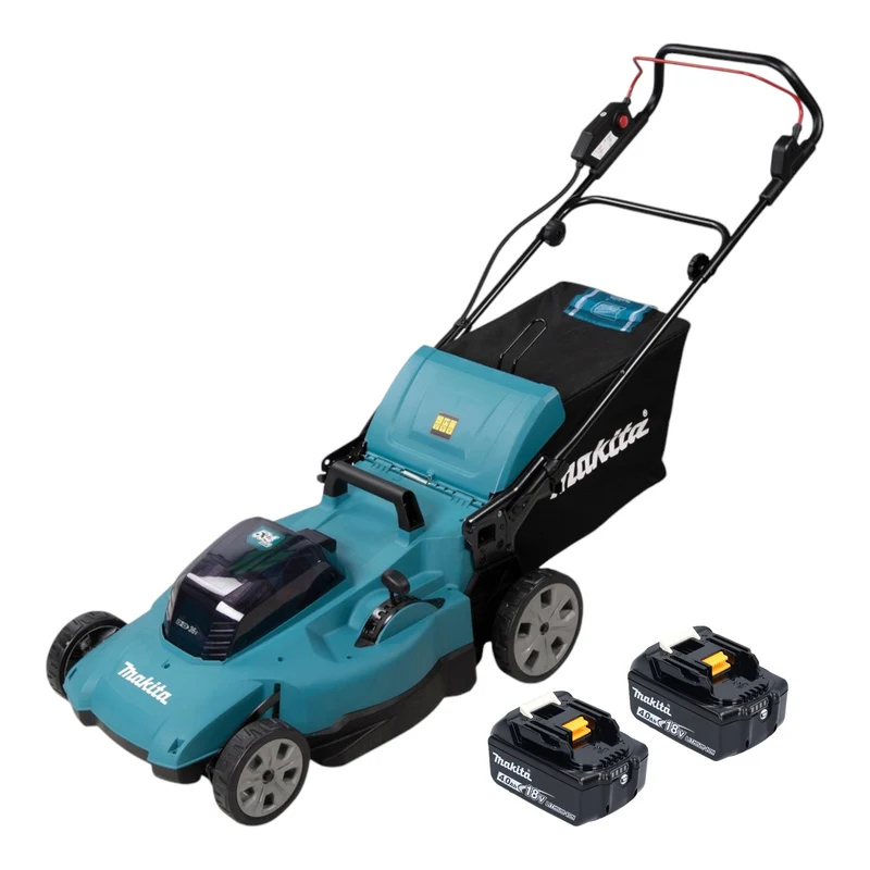 Makita DLM 538 M2 Tondeuse à gazon sans fil 36 V ( 2x 18 V ) 530 mm + 2x batterie 4,0 Ah - sans chargeur