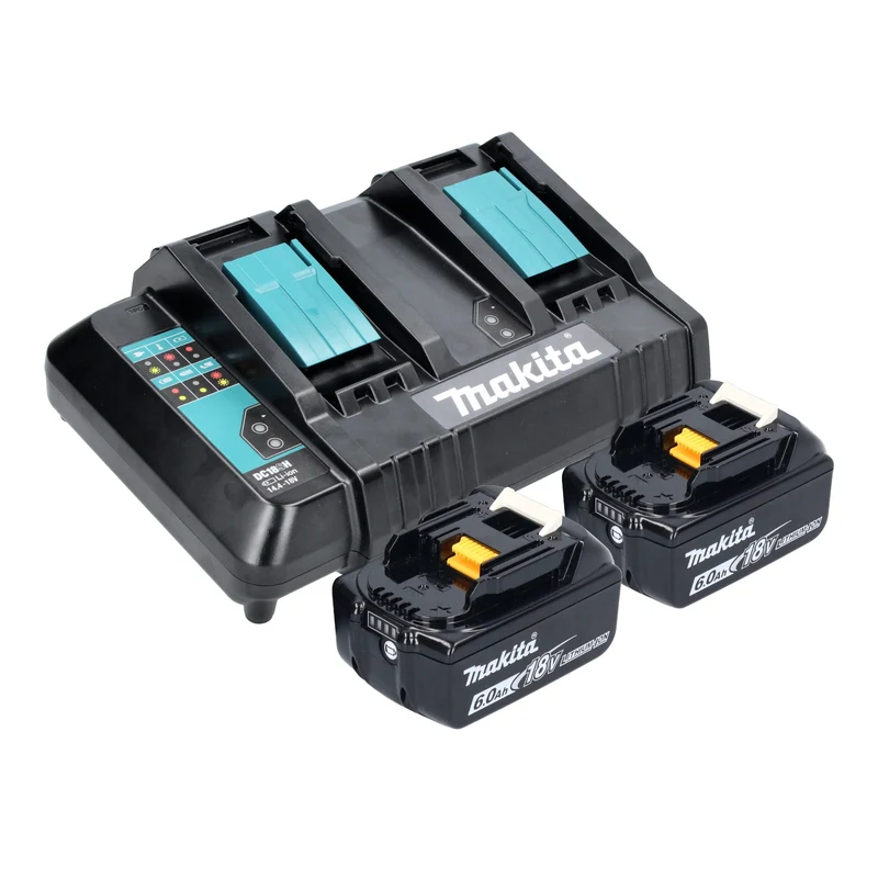 Makita DLM 538 CG2 Tondeuse à gazon sans fil 36 V ( 2x 18 V ) 530 mm + 2x batteries 6,0 Ah + chargeur