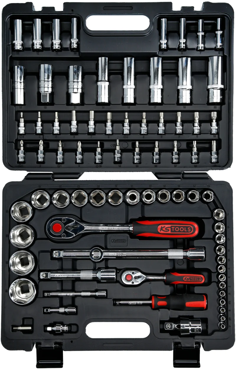 KS TOOLS 1/4'+1/2' CHROMEplus Coffret de douilles, 78 pcs ( 918.0678 )