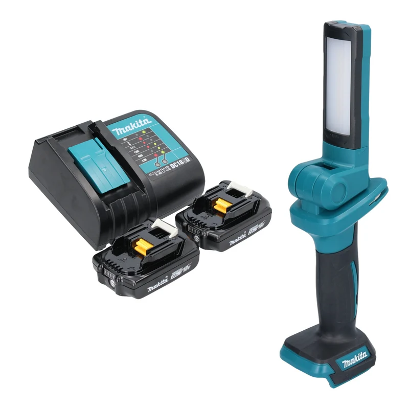 Makita DML 816 SA Lampe de travail sans fil 18 V 100 - 500 lm LED + 2x batterie 2,0 Ah + chargeur