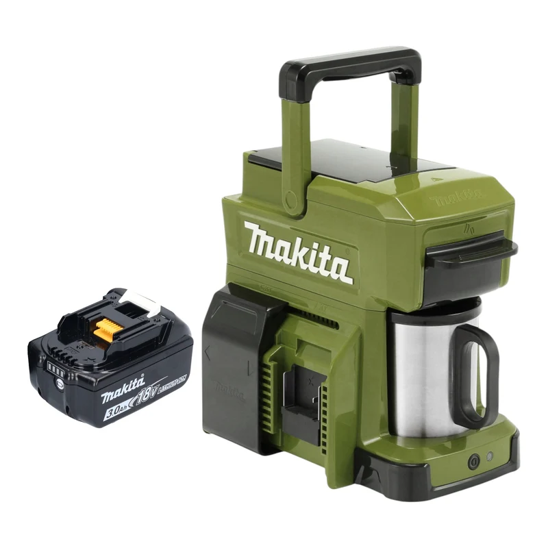 Makita DCM 501 FO Cafetière sans fil 12 V maxi / 18 V olive + 1x batterie 3,0 Ah - sans chargeur
