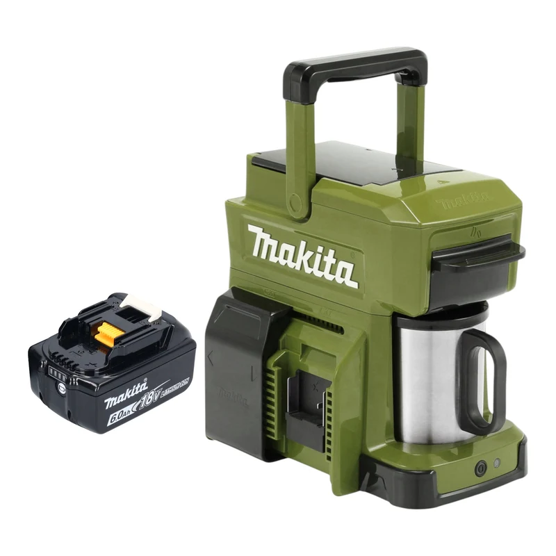 Makita DCM 501 GO Cafetière sans fil 12 V maxi / 18 V Olive + 1x batterie 6,0 Ah - sans chargeur