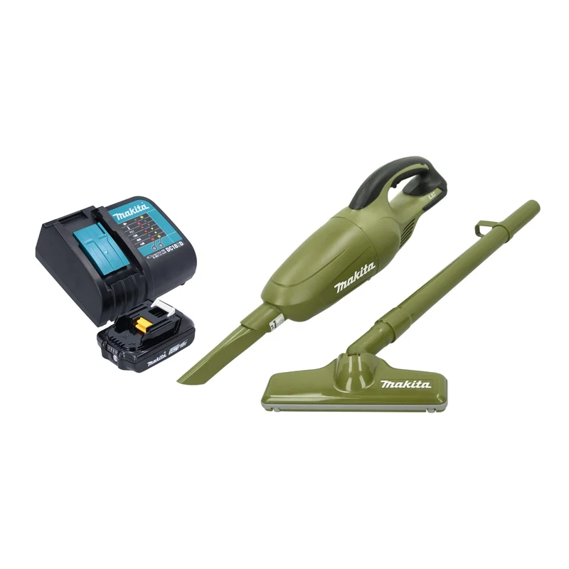 Makita DCL 180 SAO Aspirateur à batterie 18 V 0,65 l Olive Outdoor Adventure Serie + 1x batterie 2,0 Ah + chargeur