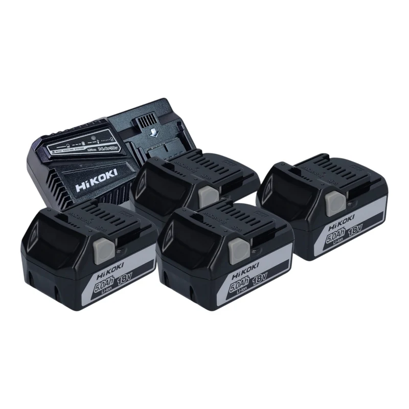 Hikoki Starter Set 4x BSL 1850 Akku 18 V 5,0 Ah Li-Ion + UC18YFSL Akku Ladegerät 14,4 V / 18 V / MultiVolt 3,5 A