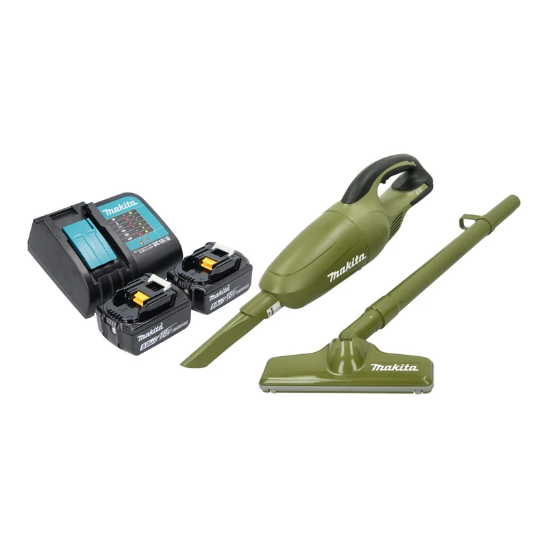 Makita DCL 180 ST2O Aspirateur sans fil 18 V 0,65 l Olive Outdoor Adventure Serie + 2x batterie 5,0 Ah + chargeur