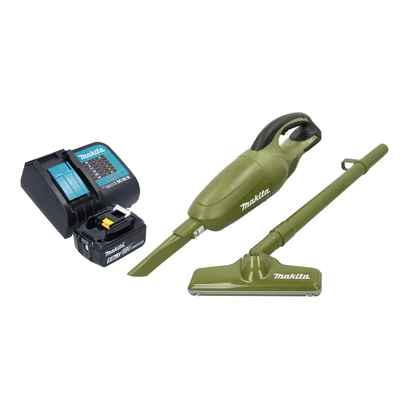Makita DCL 180 STO Aspirateur à batterie 18 V 0,65 l Olive Outdoor Adventure Serie + 1x batterie 5,0 Ah + chargeur
