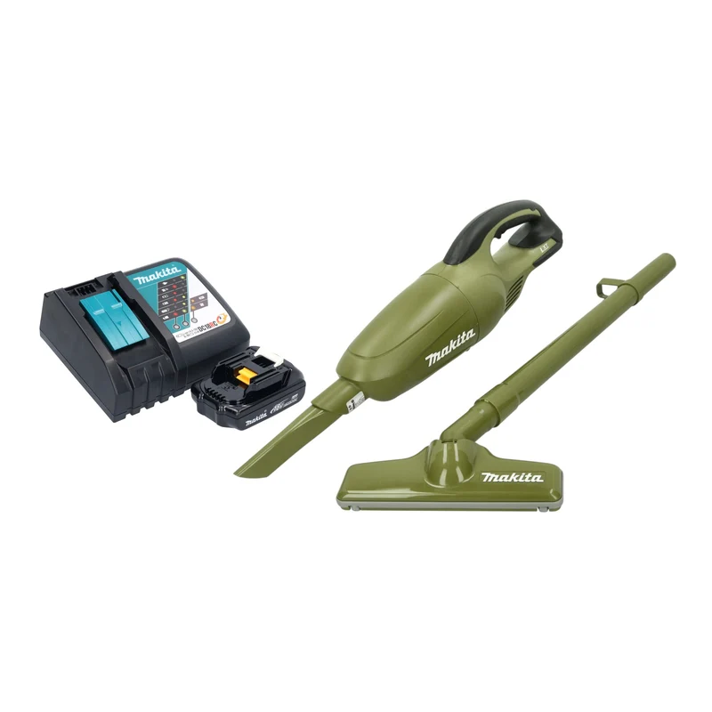 Makita DCL 180 RYO Aspirateur à batterie 18 V 0,65 l Olive Outdoor Adventure Serie + 1x batterie 1,5 Ah + chargeur