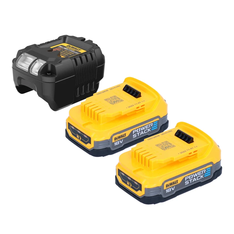 DeWalt DCB 1102 E2 Kit de démarrage sans fil 18 V avec 2x Powerstack batterie 1,7 Ah + chargeur DCB 1102