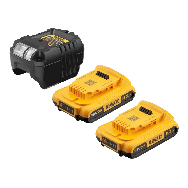 DeWalt DCB 1102 D2 Kit de démarrage sans fil 18 V avec 2x batterie 2,0 Ah + chargeur DCB 1102