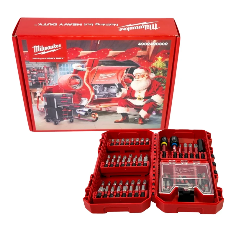 Calendrier de Noël Milwaukee 2024 6 pièces ( 4932498302 ) + Kit d'embouts Shockwave 75 pcs. Impact Duty ( 4932492008 )