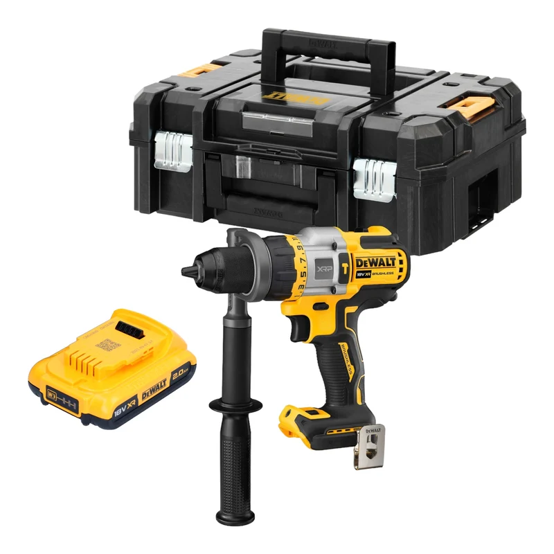 Perceuse à percussion sans fil DeWalt DCD 999 NT 18 V 95 Nm sans balai + 1x batterie 2,0 Ah + TSTAK - sans chargeur