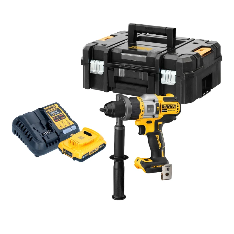 Perceuse à percussion sans fil DeWalt DCD 999 D1T 18 V 95 Nm sans balai + 1x batterie 2,0 Ah + chargeur + TSTAK