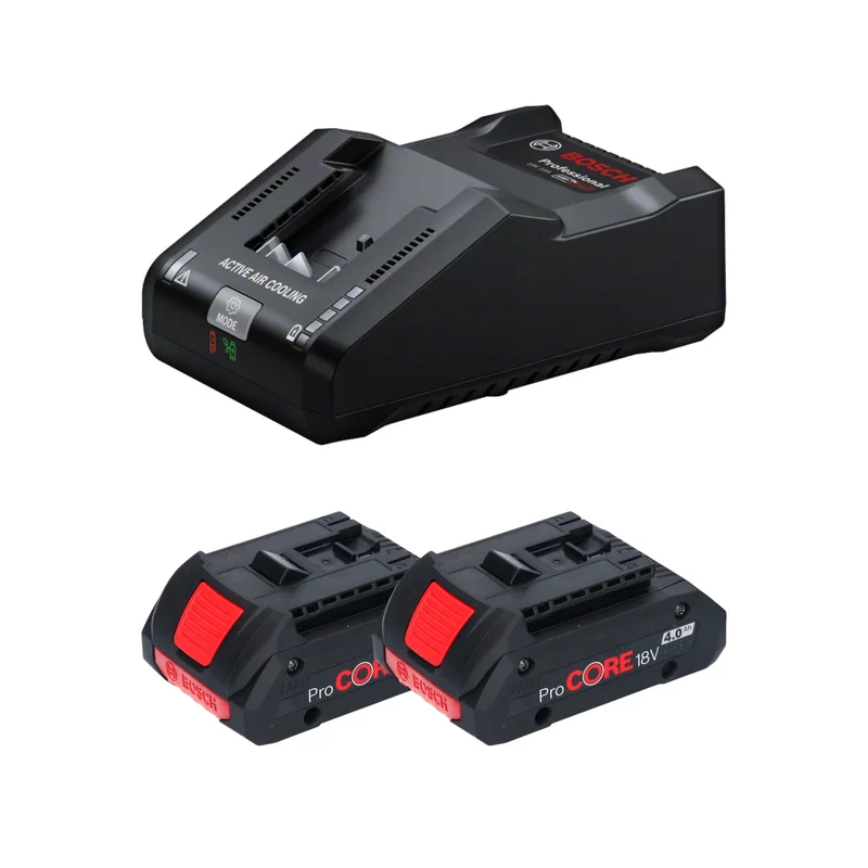 Kit de démarrage Bosch 2x ProCORE 18 V 4,0 Ah Professional Li-Ion Batteries ( 2x 1600A016GB ) + chargeur GAL 18V-160 Professional ( 1600A02T5G )