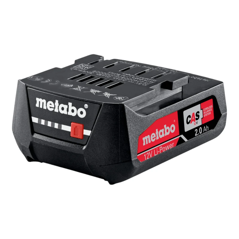 Metabo Jeu d'accumulateurs 3x bloc d'accumulateurs Li-Power 12 V 2,0 Ah / 2000 mAh Li-Ion avec affichage de l'état de charge ( 3x 625406000 )