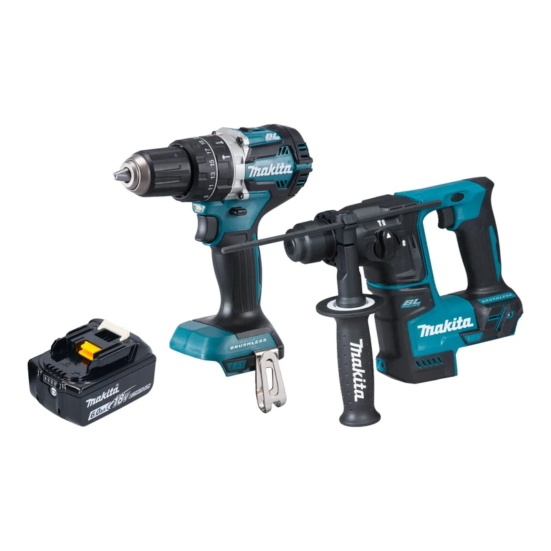 Makita DLX 2278 G1 Kit combiné batterie + perceuse-visseuse à percussion 54 Nm DHP 484 + marteau perforateur 1,2 J DHR 171 + 1x batterie 6,0 Ah - sans chargeur