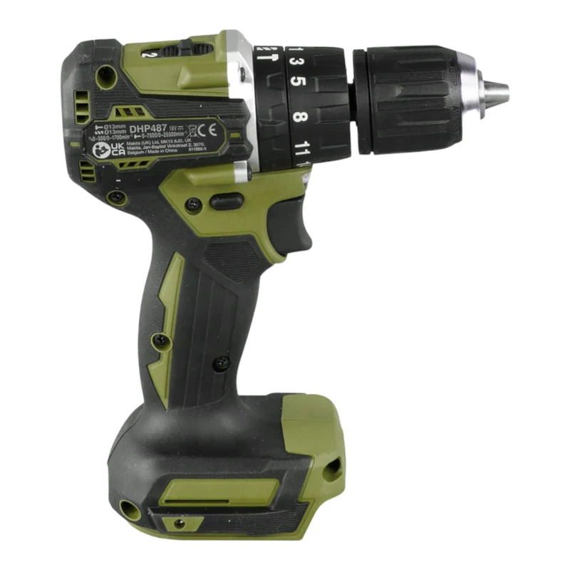 Makita DHP 487 ZO Perceuse-visseuse à percussion sans fil 18 V 40 Nm Brushless Olive Outdoor Adventure Serie Solo - sans batterie, sans chargeur