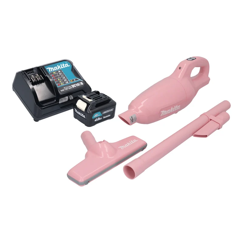 Makita CL 108 FDSM1P Aspirateur à batterie 12 V max. 0,6 L rose + 1x batterie 4,0 Ah + chargeur