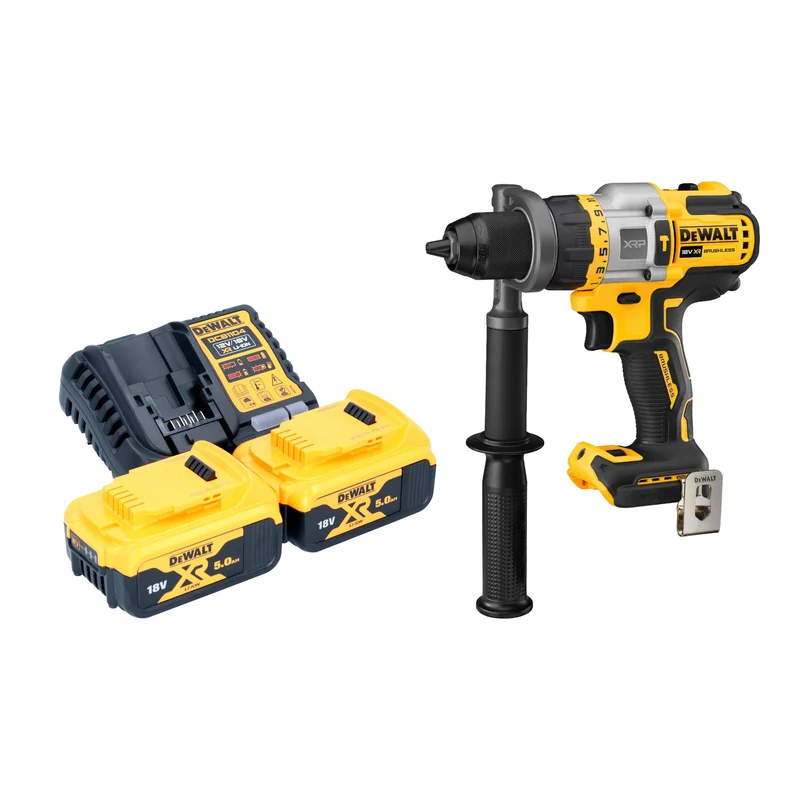 DeWalt DCD 999 P2 Perceuse-visseuse à percussion sans fil 18 V 95 Nm Brushless + 2x batterie 5,0 Ah + chargeur