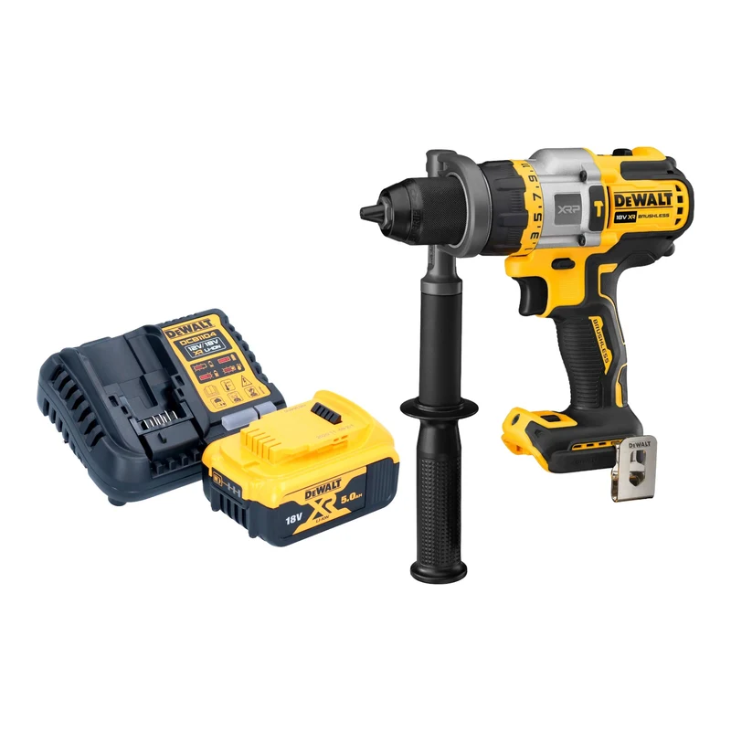 DeWalt DCD 999 P1 Perceuse-visseuse à percussion sans fil 18 V 95 Nm Brushless + 1x batterie 5,0 Ah + chargeur