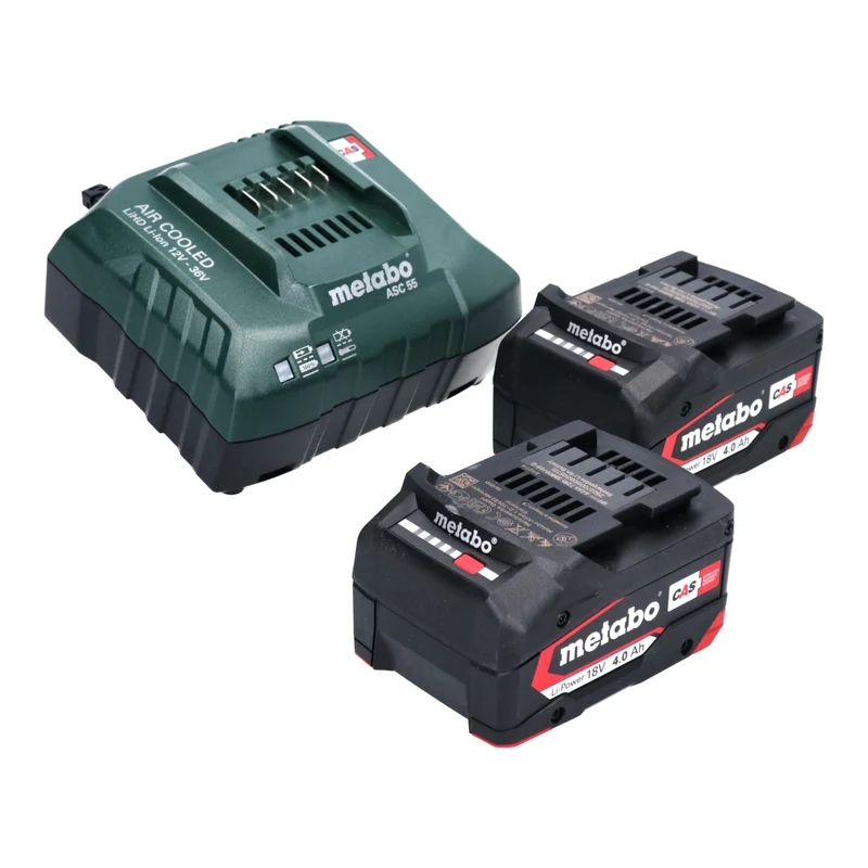 Metabo HG 18 LTX 500 Bloc batterie 18 V 300 / 500 C + 2x batterie 4,0 Ah + chargeur
