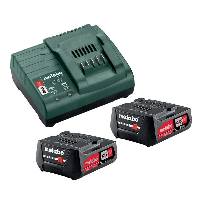 Metabo Set de base 12 V 2x bloc batterie Li-Power 2,0 Ah + chargeur SC 30 ( 685300000 )