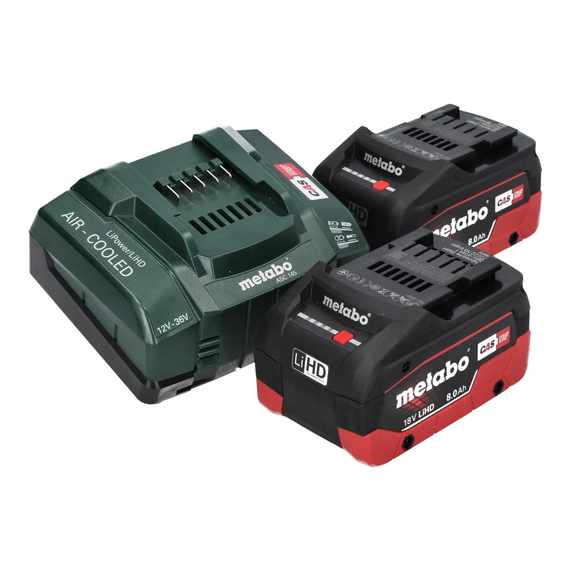 Metabo HG 18 LTX 500 Bloc batterie 18 V 300 / 500 C + 2x batterie LiHD 8,0 Ah + chargeur