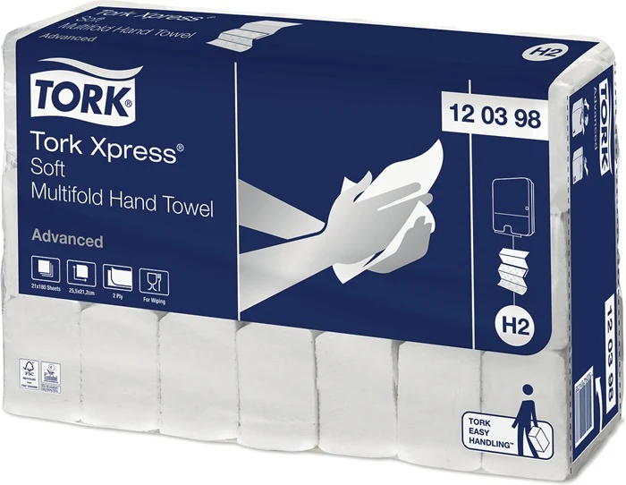 TORK Essuie-mains Tork Xpress(R) 120398 ( 9000474208 ) 2 couches, qualité Advanced blanc adapté à 9000 474 202