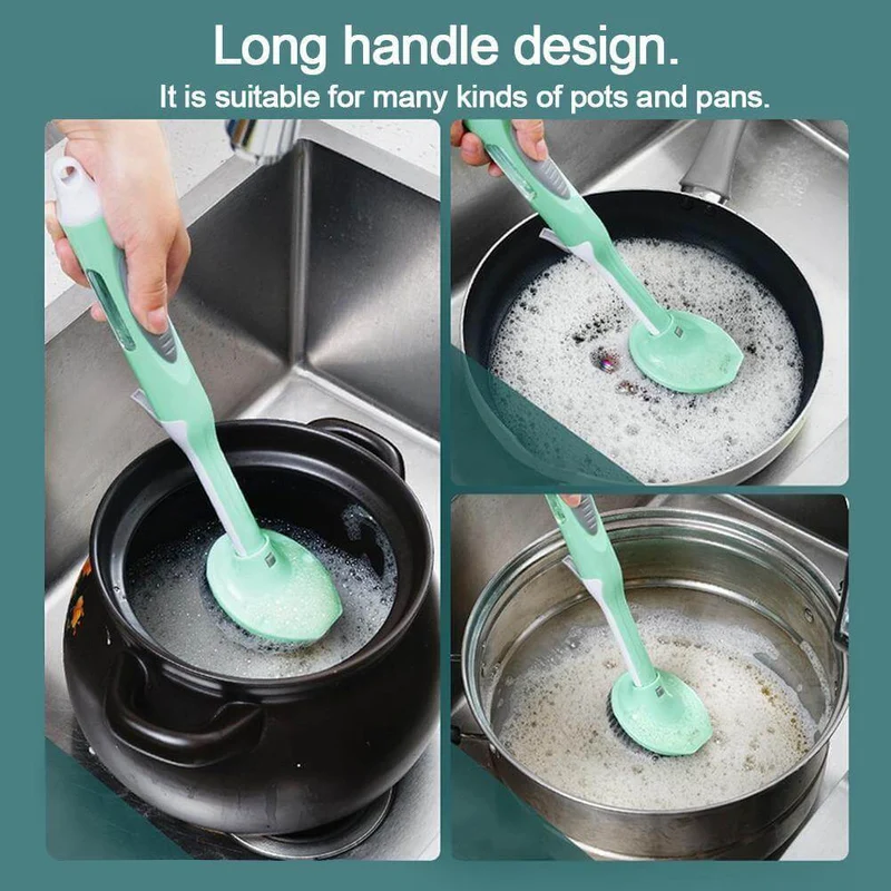 Multifunctional Kitchen Dish Soap Dispensing Brush