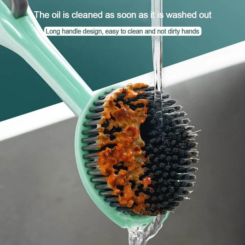 Multifunctional Kitchen Dish Soap Dispensing Brush