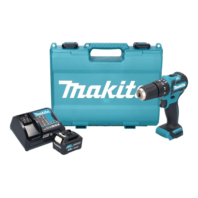 Makita HP 332 DSM1E Perceuse-visseuse à percussion sans fil 12 V max. 35 Nm Brushless + 1x batterie 4,0 Ah + chargeur + coffret