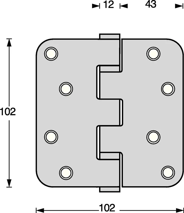 Intersteel charnière de porte à roulement à billes ( 3000255609 ) acier inoxydable arrondi mat broche extractible