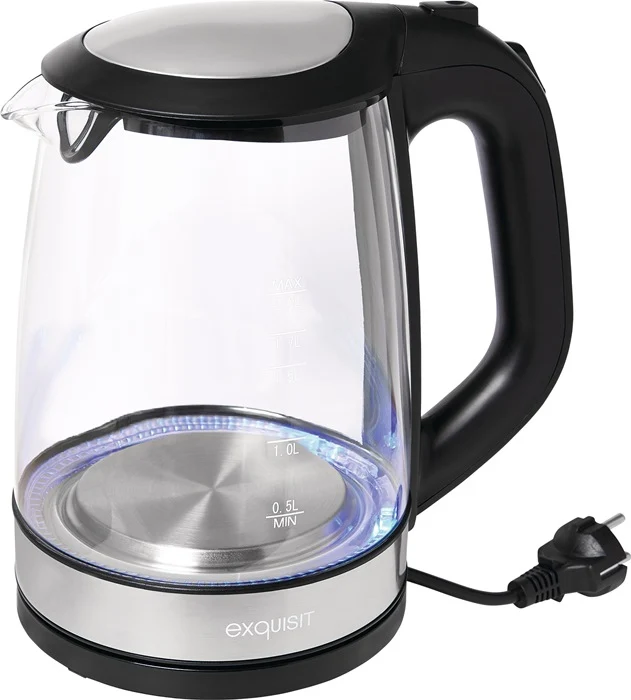 Bouilloire WK 3501 swg ( 4000896623 ) 2200 W noir 1,1 kg verre, inox LED bleu