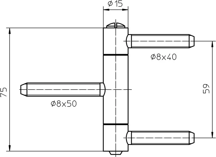 Paumelle Simonswerk BAKA C 1-15 WF ( 3000255706 ) 3 parties nickelées DIN gauche / droite Portes en bois
