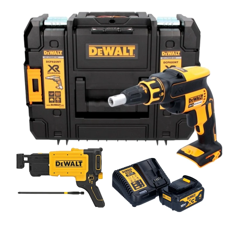 DeWalt DCF 620 M1T Visseuse pour cloisons sèches sans fil 18 V 30 Nm Brushless + 1x batterie 4,0 Ah + chargeur + TSTAK