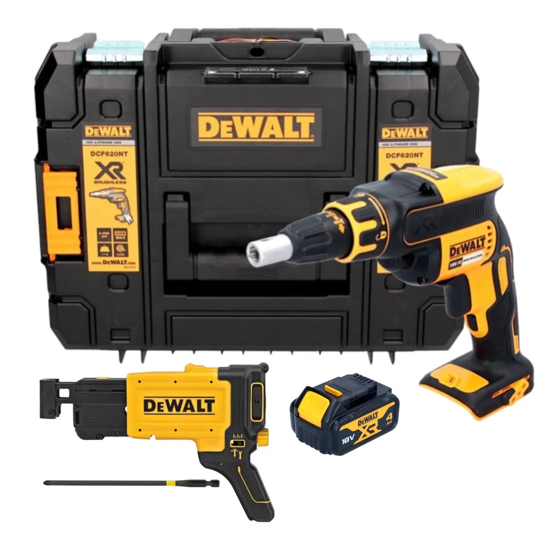 DeWalt DCF 620 NT Visseuse pour cloisons sèches sans fil 18 V 30 Nm Brushless + 1x batterie 4,0 Ah + TSTAK - sans chargeur