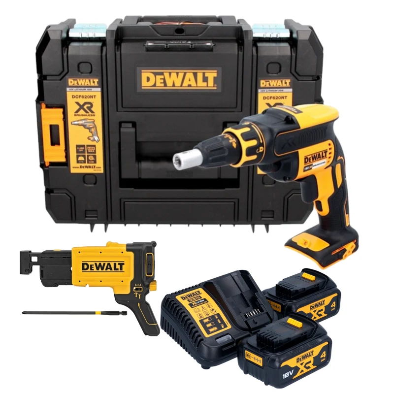 DeWalt DCF 620 M2T Visseuse pour cloisons sèches 18 V 30 Nm Brushless + 2x batterie 4,0 Ah + chargeur + TSTAK