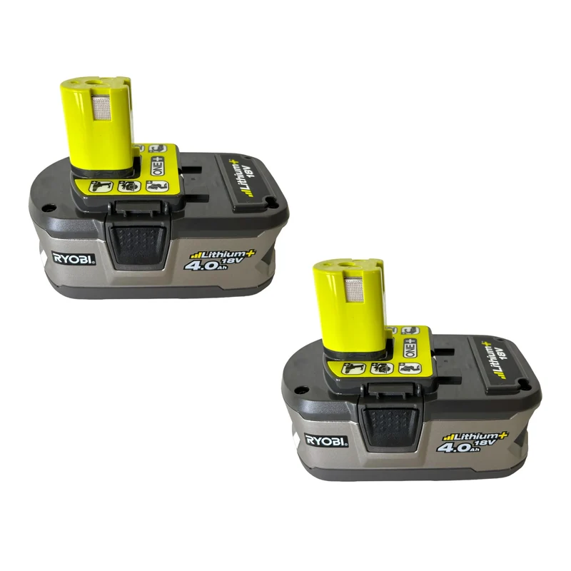 Batterie Ryobi RB18L40 18 V 4,0 Ah / 4000 mAh Li-Ion ONE+ 2 pièces (2x 5133001907) avec indicateur de niveau de charge