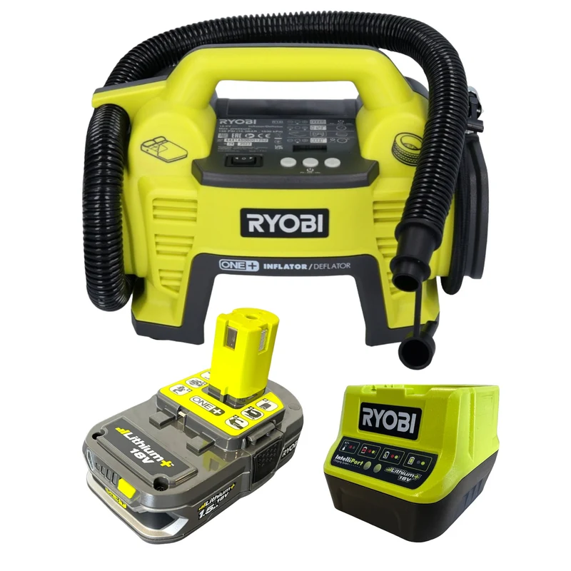 RYOBI R18I-115 Compresseur sans fil 18 V 10,34 bar de pression + 1x batterie 1,5 Ah + chargeur