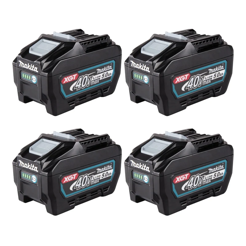 Makita 4x BL 4050 F batterie 40 V max. 5,0 Ah / 5000 mAh Li-Ion XGT ( 4x 191L47-8 ) IP64 avec indicateur de charge