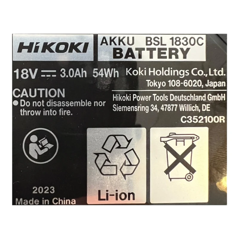Hikoki BSL1830C 2x bloc batterie 18 V 3,0 Ah / 3000 mAh Li-ion ( 339783 )