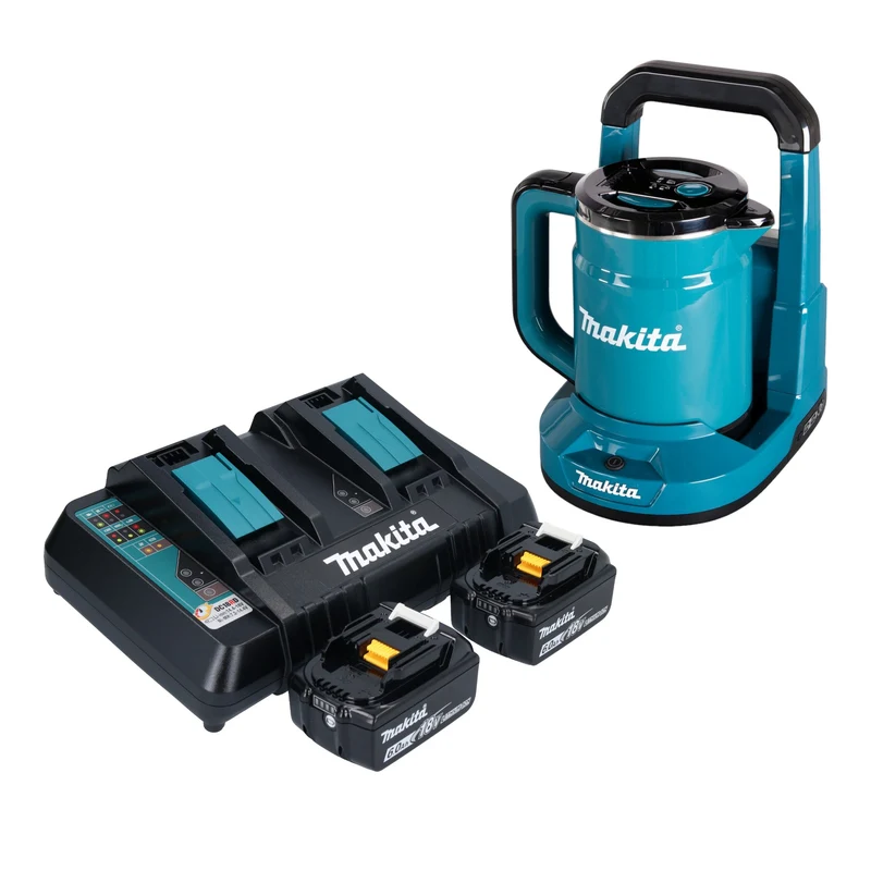 Makita DKT 360 PG2 Bouilloire sans fil 36 V ( 2x 18 V ) 0,8 L + 2x batterie 6,0 Ah + chargeur double