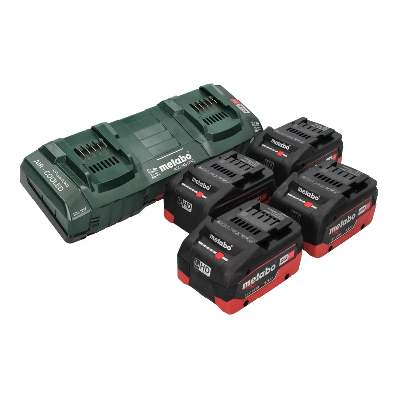 Metabo AS 36 18 L 20 PC Aspirateur eau et poussières sans fil 36 V ( 2x 18 V ) 20 L + 4x batterie LiHD 5,5 Ah + chargeur double