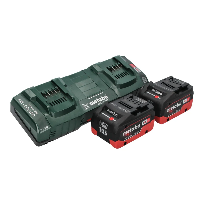 Metabo AS 36 18 L 20 PC Aspirateur eau et poussières sans fil 36 V ( 2x 18 V ) 20 L + 2x batterie LiHD 10,0 Ah + chargeur double
