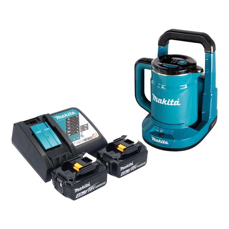 Makita DKT 360 RM2 Bouilloire sans fil 36 V ( 2x 18 V ) 0,8 L + 2x batterie 4,0 Ah + chargeur