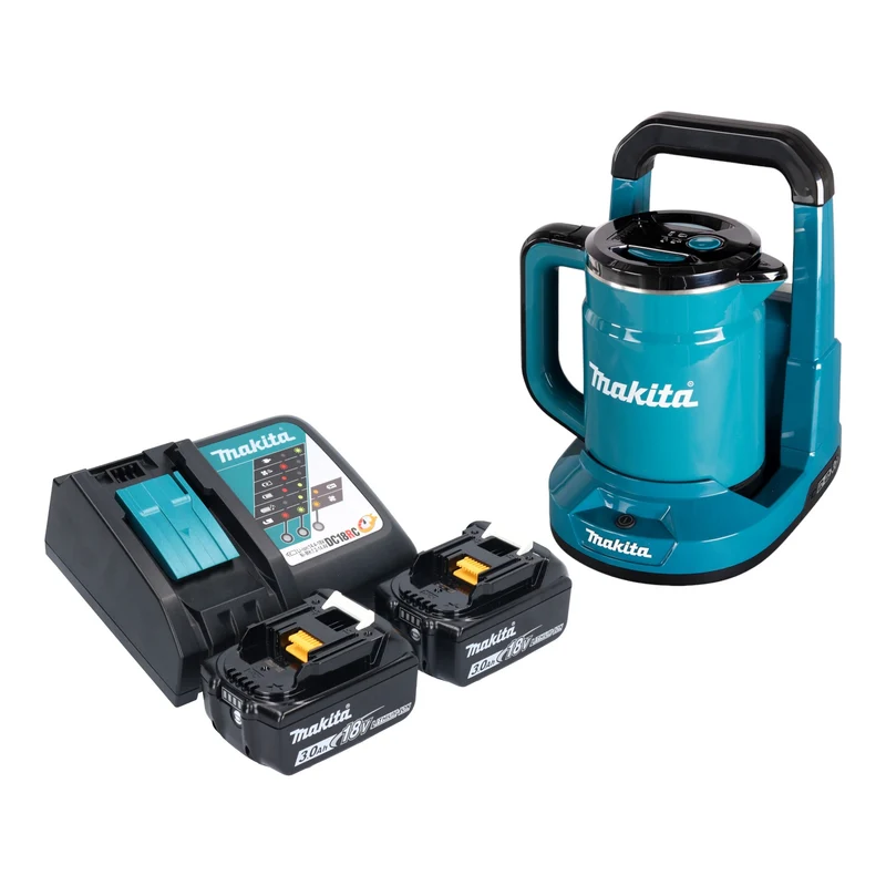 Makita DKT 360 RF2 Bouilloire sans fil 36 V ( 2x 18 V ) 0,8 L + 2x batterie 3,0 Ah + chargeur