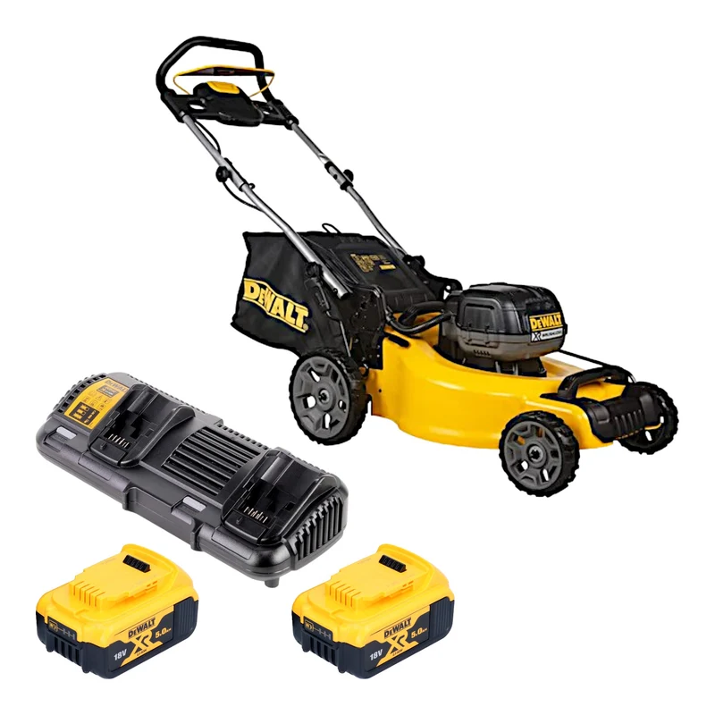 Tondeuse à gazon sans fil DeWalt DCMW 564 P2 36 V (2x 18 V) 48 cm sans balais + 2x batterie 5,0 Ah + chargeur