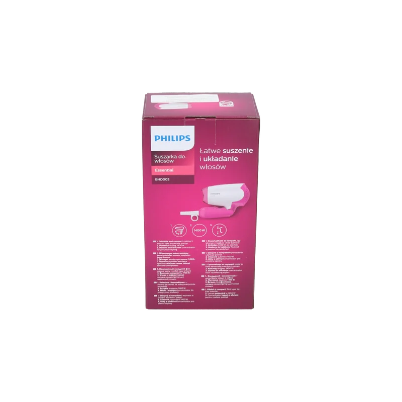 Philips BHD 003/00 DryCare Essential sèche-cheveux 1400 watts blanc / rose